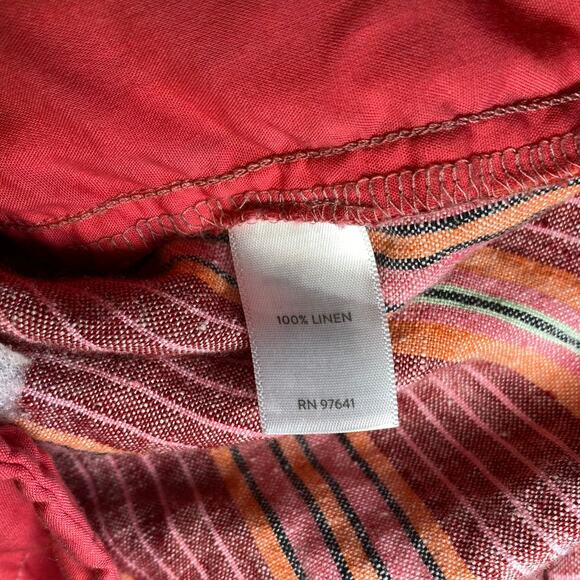 J. Jill - Linen Multi-colored Striped Shorts with Adjustable Belt - Picture 11 of 12